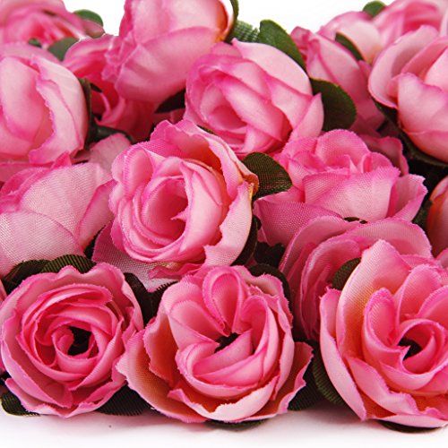 50 Stk. 3cm künstliche Seide Rosen Köpfe Hochzeit Blumendekoration (Rosa) - 7