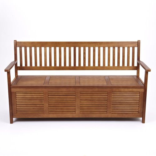 Trueshopping Banco de Almacenamiento para Jardín de 3 Asientos 'Sunart' Balau