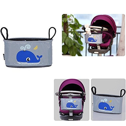 Homgaty Baby Pram Stroller Hanging Bag Multi Functions Organizer Storage Bag (Whale Pattern)