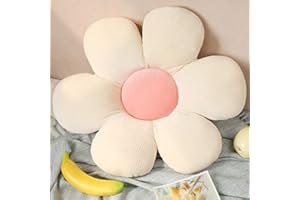 Morbuy Cojines para Sillas Cojín de Asiento con Forma de Flor, Grueso Súper Suave Almohada de Piso Hogar Interior y Exterior Tatami para Oficina Sillas/Jardín/Sofa (Rosa Blanco,60x60cm)