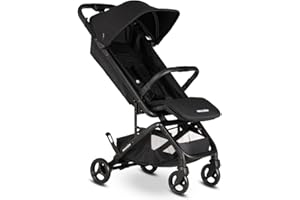 Easywalker Miley2 Buggy 0-22 kg, leicht, reisefreundlich, einfach zusammenklappbar, flugzeugtauglich, mit Transporttasche und Regenschutz - Schwarzer Schatten