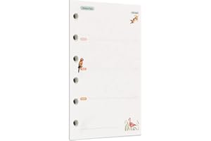 Zelten Recambio de papel perforado multicolor para encuadernación de 6 agujeros (A7, Rainforest Weekly Planner)
