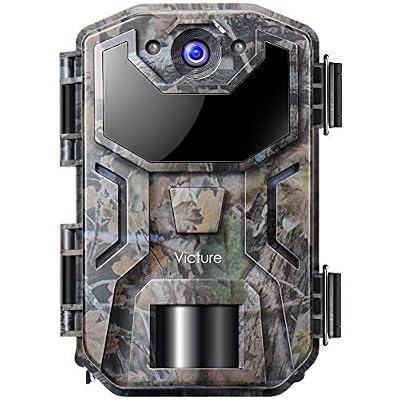 Victure Caméra de Chasse 16MP 1080P HD avec Conception à Coquille Étanche Pas de Lumière Caméra de Surveillance avec Vision Nocturne Infrarouge Activée par Le Mouvement pour L'observation de la Faune
