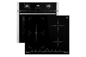 KKT KOLBE Herdset Autark | 60cm Backofen EB8005ED + 59cm Induktionskochfeld IND5901FZ | Pizzafunktion | Grill | Umluft | Heißluft | Timer | Wärmeschutzverglasung | SET80052FZ