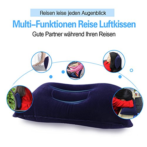 AUDEW 2pcs Aufblasbares Kissen Reisekissen Kopfkissen Luftkissen Sitzkissen Outdoor Camping - 3