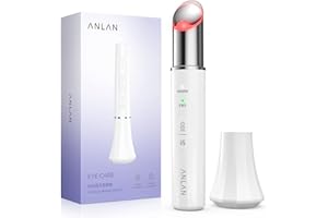 ANLAN Masajeador de Ojos, EMS Dispositivo de Ojos Antiarrugas y Antiedad, Luz Roja& Azu de LED Terapia, 40 ℃ Compresa Caliente, Mejora Ojeras, Bolsas, Hinchazón, Arrugas, Contorno de Ojos