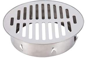 Jenngaoo Desagüe de Piso, Acero Inoxidable Balcón Fregadero Redondo Antibloqueo Desagüe de Piso Extraíble para Jardín Exterior Tubo de Drenaje Techo Balcón Uso(160 Flat Mouth)