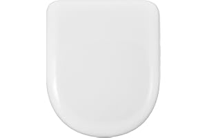 ESTOLI ABATTANT WC COMPATIBLE | FORME D-U | FRONTAL ROND | LUNETTE TOILETTE | CHARNIÈRE RÉGLABLE ET DECLIPSABLE | FACILE INSTALATION ET NETTOYAGE | TRÈS RÉSISTANT | BLANC | 43 x 36 x 5 cm