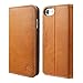 Price comparison product image Eonfine iPhone 8/7/6s/6 Genuine Leather Case Magnetic Flip Wallet Sleeve Stand Case with 3 Card Slots & Cash Pocket - Brown Tan