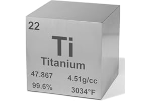 High-Precision 1" Titanium Density Cube - 99.6% Pure Element for Chemistry - Periodic Table Design for Scientific Collection, Education, & Gifting by Heavenly Metals