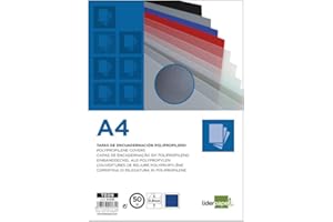 Tapa encuadernacion liderpapel polipropileno a4 0.8mm azul opaco paquete de 50unidades