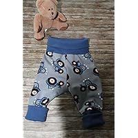 Baby Pumphose Schlupfhose newborn Gr. 56-68 Traktor blau