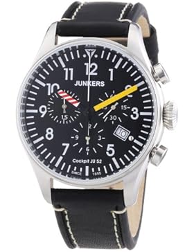 Junkers Herren-Armbanduhr XL Cockpit JU52 Chronograph Quarz Leder 61803