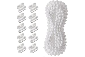 LEERSAO 10 Metri Catena Tenda a Rullo,Catena Palline per Tenda,Catena per Tende con 10 Connettori,Catenella Zanzariera,Catena per Tende Verticali,Accessori per Tapparelle,Persiane,Tende Verticali