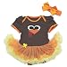 Thanksgiving Baby Dress Turkey Face Brown Bodysuit Rainbow Tutu Romper Nb-18m (0-3month)