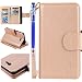 Produktbild FESELE Schmetterling Lederhülle für [Samsung Galaxy J7 2017] Ledertasche Handytasche Lanyard Brieftasche Hülle, Samsung Galaxy J7 2017 Prägung Katze Butterfly Muster Mädchen Leder Case Schutztasche Klappetui Schlanke Hülle Magnetverschluss Flip Cover Kartenfach und Ständer Standfunktion für Samsung Galaxy J7 2017 + Blau Eingabestift-Katze,Golden