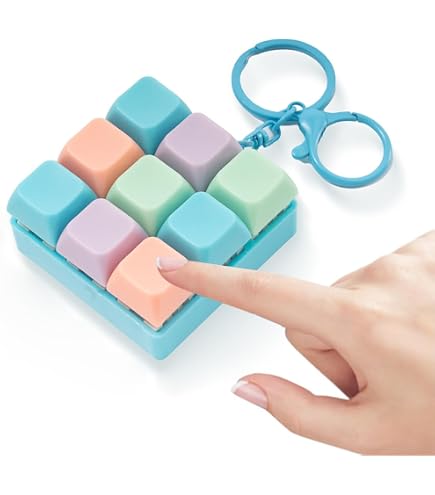 Llavero con Teclado antiestrés de Macaron de Nueve Teclas (Paquete de 2), Juguete sensorial con Clic, Colgante mecánico para concentración y relajación Llavero con Teclado antiestrés de Macaron de Nueve Teclas (Paquete de 2), Juguete sensorial con Clic, Colgante mecánico para concentración y relajación