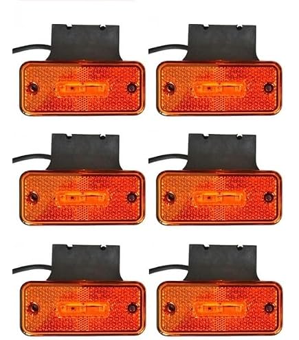 Lot De 2 Feux De Gabarit LED 12/24V Courte Tige - Camion Remorque - Rouge Blanc Orange