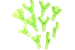 Artibetter 10 piezas de suministro dental bandejas de impresión de plástico bandejas dentales desechables (verde claro)