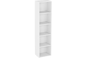 Vida Designs Oxford 5 Tier Cube Bokhylla, Vit Trähyllor Display Förvaringsenhet Kontor Vardagsrumsmöbler
