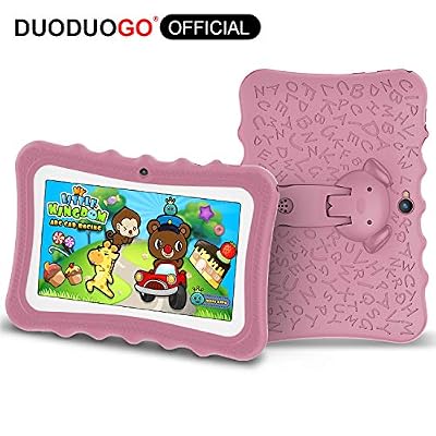 DUODUOGO Tablette Tactile Enfants 7 Pouces HD IPS 1024*600 Android 6.0 Quad Core 2Go RAM 32Go Évolutif jusqu'à 64 Go Tablette Tactile Ecran OTG/WIFI/Bluetooth/4000mAh Tablet G7 Double Caméra 200 W (Rose)