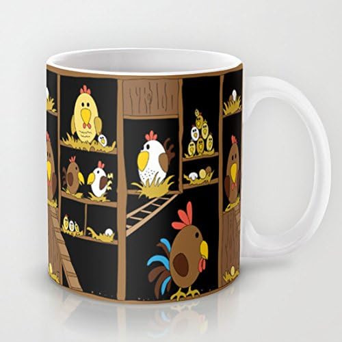 Chicken Coop Ceramic Teacup Coffee Mug, 11 oz. Unique Christmas Present for Men & Women, Him or Her