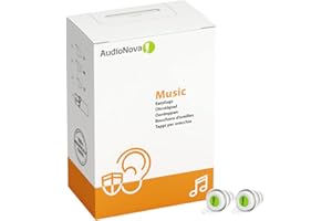 AudioNova Music – Bouchons d’Oreilles pour les Amateurs de Musique, Concerts, festivals | Protection auditive pour musiciens - Discrètes – Son Parfait | Atténuation 16dB - Réutilisables