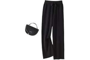 KSFBHC Pantalon De Cachemire Dames Taille Haute Taille Pantalon Jambe Pantalon Décontracté Pantalon Tricoté Hiver Laine Pure Laine Lâche Pantalon Femme
