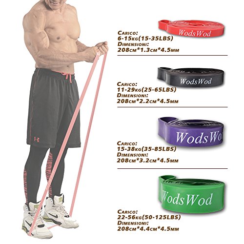 Resistance Band, WodsWod Latex Widerstandsband, Fitnessband für Ganz-Körper-Workout, Krafttraining, CrossFit, Stretching, Yoga - 3