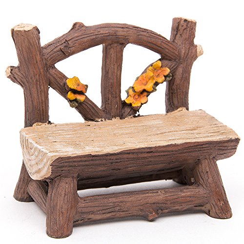 Fortag Miniatur Woodland Outdoor Fairy Garten Kollektion Möbel mit 2x Hocker / Stuhl / Tisch / hölzerne Tür Arch / Straßenschilder / Straßenlaternen / Brücke Set von 8 Stück Hand-painted Kit - 3