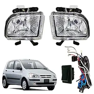 Auto Pearl Car Fog Lamp Lights with Wiring kit and Switch for Getz (Without Plastic Sash Cover) (Xtra Small, Set of 2)