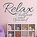 Produktbild Entspannen Chill Out Und Entspannen Englisch Charakter Wandaufkleber Für Kinderzimmer Abnehmbare Art Design Wohnzimmer Wanddekor Aufkleber a7 58 * 37 cm