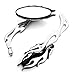 Motorcycle Chrome Plated Billet Aluminum Outside Rearview Side View Mirrors Multi Angle Adjustable Blindsight Rearview Handle Bar End Convex Universal Fit For Suzuki Motorcycle GSXR GS300 SV650 GT550 GT750 B-King Intruder Volusia Boulevard