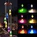 Produktbild LED Solar Windspiel, Mobiles Farbwechsel Wasserdichte Schneeflocke Windspiele Für Indoor/Outdoor Home Party Nacht Garten Weihnachtsdekoration Wishing Flasche Ornamente Kreative Manuelle Dekoration
