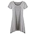 Produktbild T-Shirt Damen Sommer Kurzarm Lose Asymmetrisch Oversized Tshirt Tops Oberteile Shirt Weihnachten Black Friday Cyber Monday Thanksgiving