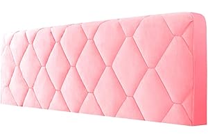 WYJHNL Copri Testata Letto, Copertura Testata Letto Matrimoniale/singolo Imbottito Fodera Elastica Protezione A Tinta Unita Copertura Decorazione Camera Letto Antipolvere Cover Rosa 180x73cm