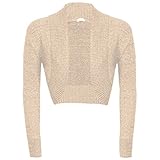 Bolero-Jacke, Strickjacke, Lurex, lange Ärmel, einfarbig