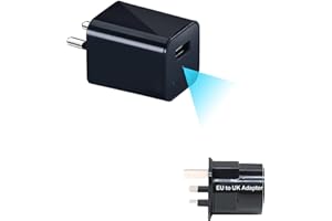 KAGMY Hidden Camera USB Charger, Mini Nanny Cam with Motion Detection Small Video Recorder USB Charger Adapter Hidden Security Camera with EU to UK Adaptor for Home Security Surveillance Camera No WiFi