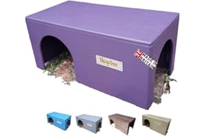 Hop Inn Guinea Pig House Hideaway Wooden (Czar Plum) - 40 cm L x 20 cm W x 18.5 cm H - Readymade - Won't tip over - All Weather Pet Friendly Exterior Treatment