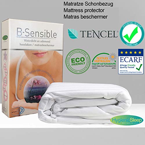 B-Sensible - Protector de colchón, Blanco, 80 x 210 cm