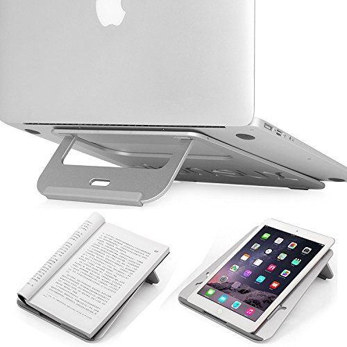 First2savvv JS-DNPB-11UFS06 grau Luxus Ergonomic Aluminium Portabler kühlend Ständer Laptopständer Notebookständer für 12″-17″ Laptops, Notebook PC, MacBook Pro & Air mit grün USB-Ventilator - 6