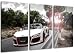 Produktbild audi r8 3-teilig auf Leinwand- Gesamtformat: 120x80 cm fertig gerahmte Kunstdruckbilder als Wandbild - Billiger als Ölbild oder Gemälde - KEIN Poster oder Plakat