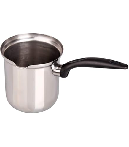 Melkpan, 450 ml kookpot smeltpot, inductie smeltpot chocolade olie boter smeltbeker kookpan met ergonomisch handvat 9,5 cm steelpan sauspan smeltkom sauspan