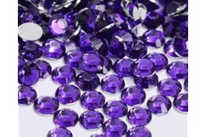 Yixinly SS20 - Lot de 3 000 strass ronds - 5 mm - Pour ongles, décoration, vêtements, coques de téléphone portable, chaussures, sacs - Violet