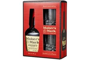 Maker's Mark Kentucky Straight, Coffret avec 2 Verres, Bourbon Whisky 45% - 70 cl