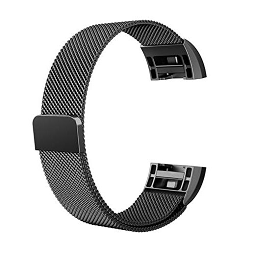 Preisvergleich Produktbild Royalr Magnetverschluss Uhrenarmband-Smart-Handgelenk-Band ersetzen Woven Edelstahl-Kettenarmband-Gurt für Fitbit 2 Aufladen
