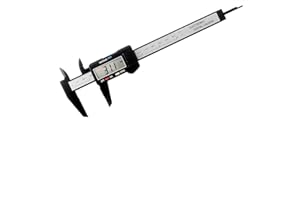 BOOKIE NOOKIE Electronic Digital Vernier Caliper, 0-150mm/0-6'' Carbon Fiber Micrometer with LCD, Inch/MM/Fraction Conversion for External, Internal, Depth & Pitch Measurements
