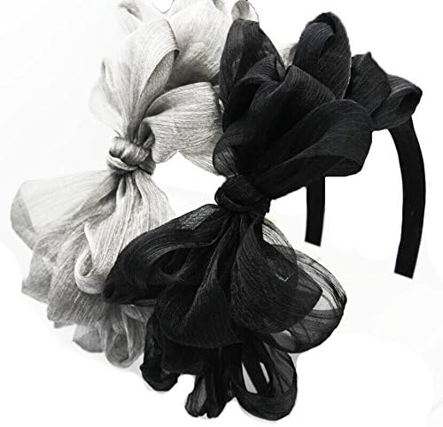 Miya® 1 x Hochwerige Rockabilly Girl Boutique Elegant Cute Double Bow Alice Headband, Hair accessories hair band headband hair accessory, Checked black