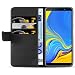 Produktbild JAMMYLIZARD Lederhülle für Samsung Galaxy A7 2018 | Ledertasche [ Classic Wallet Tasche Series ] Leder Book Case Hülle Flip Cover Schutzhülle mit Kartenfach, Schwarz
