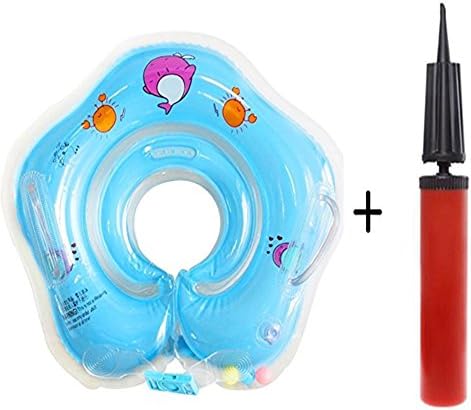 Muxuan Adjustable Inflatable Baby Newborn Swim Swimming Bath Ring Security Safety Aid Float, Fit for 0 months to 18 months